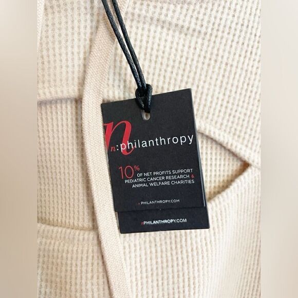 N:Philanthropy Anthro waffle knit hoodie with cut out NWT.  M - Picture 6 of 8